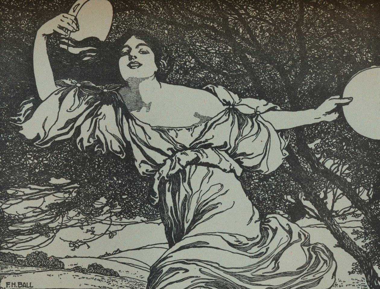 Bacchante, begin 20e eeuw 1914-1915 door Fred Hammersley Ball