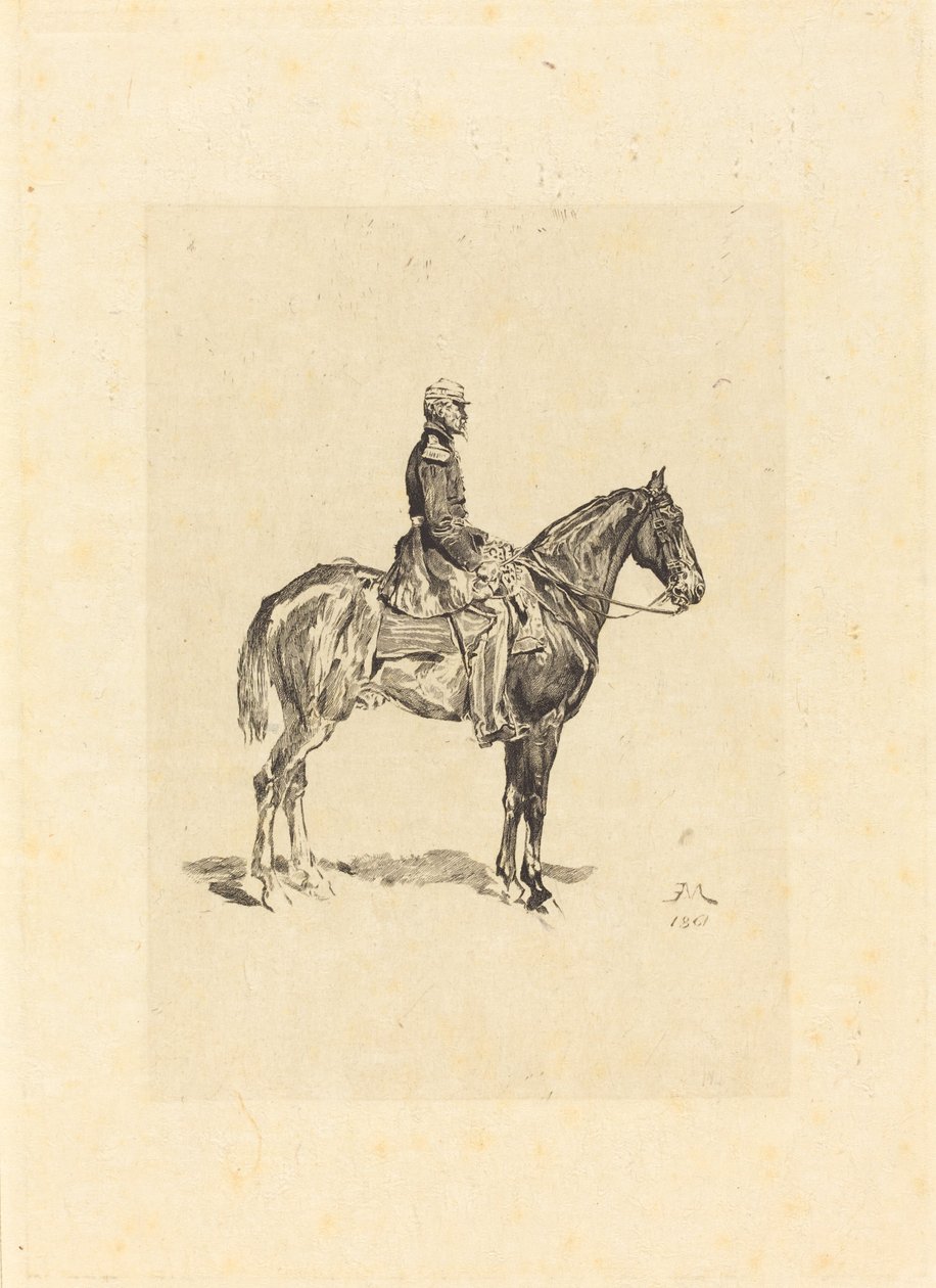 Ruiter door Frederic Auguste La Guillermie after Jean Louis Ernest Meissonier
