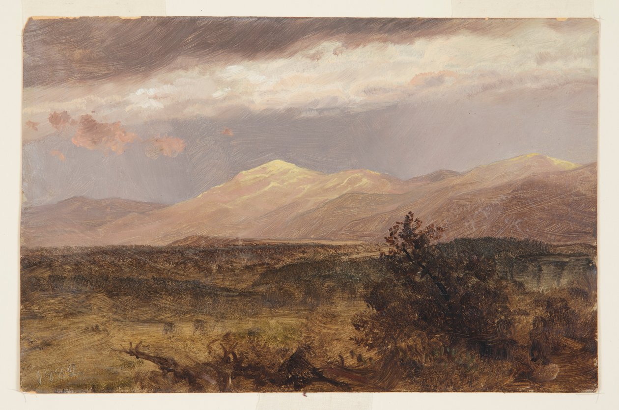 Catskills bij zonsondergang door Frederic Edwin Church