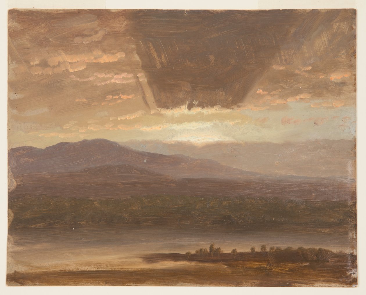 Catskills vanuit Hudson, New York door Frederic Edwin Church