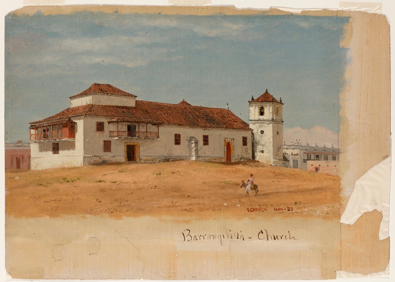 Kerk in Barranquilla, Colombia door Frederic Edwin Church