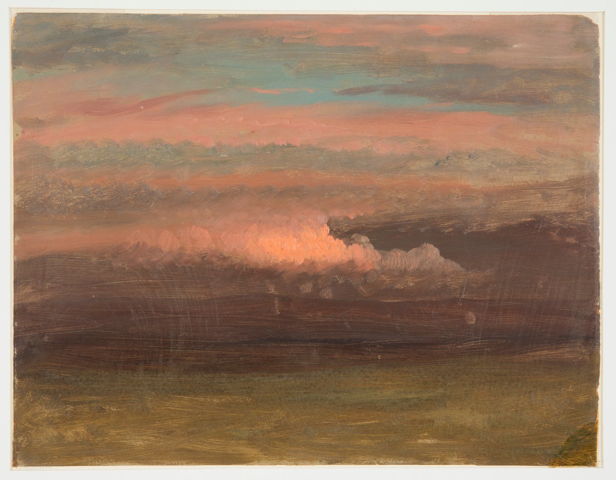 Wolkstudie bij zonsondergang door Frederic Edwin Church