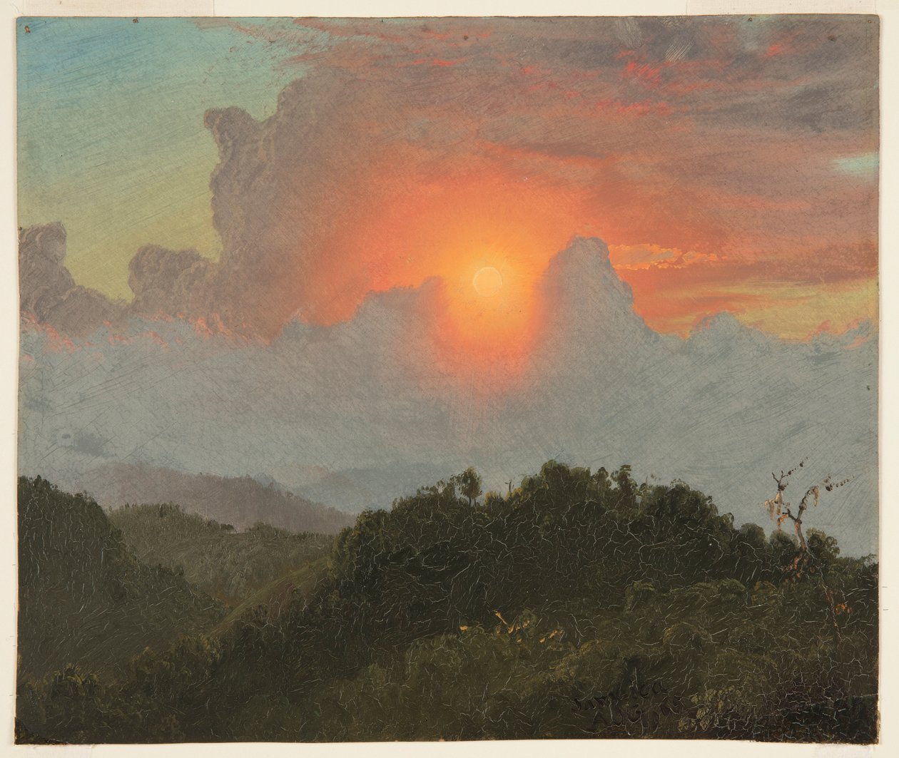 Wolken en zonsondergang, Jamaica door Frederic Edwin Church