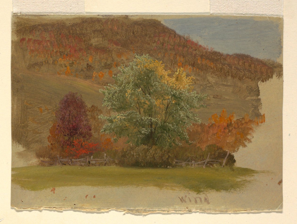 Tekening, Herfstlandschap, ca. 1865 door Frederic Edwin Church