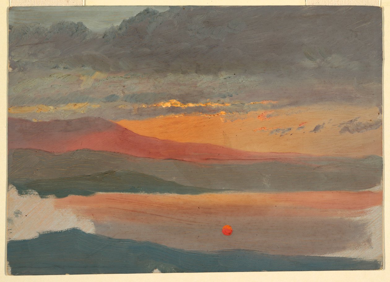 Tekening, Wolkenstudies bij zonsondergang, 1860-70 door Frederic Edwin Church