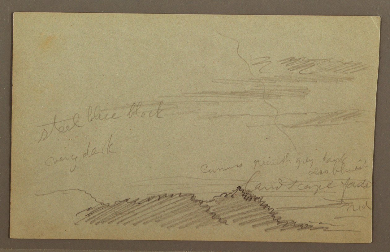 Tekening, Bewolkte lucht, mogelijk jaren 1860 door Frederic Edwin Church