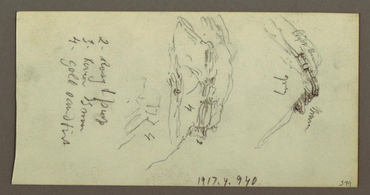 Tekening, Heuveltoppen en hellingen, mogelijk 1868 door Frederic Edwin Church