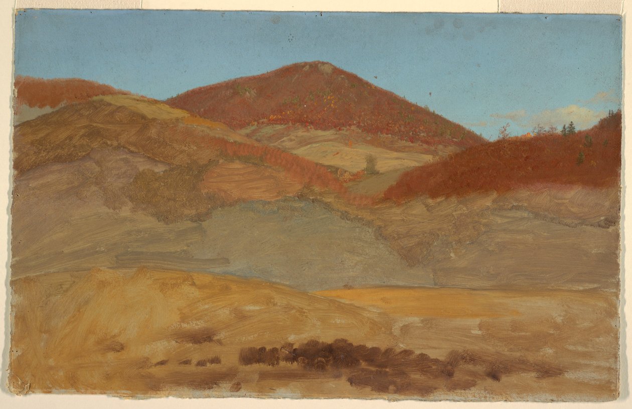 Tekening, Heuvelachtig landschap, herfst, 1870-80 door Frederic Edwin Church