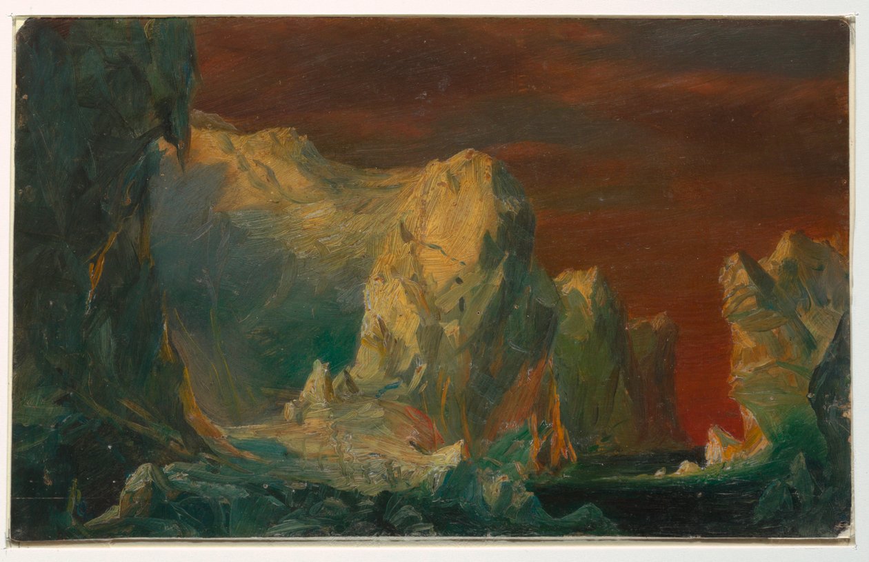 Tekening, Fantasie van een ijsberg, waarschijnlijk 1859 door Frederic Edwin Church
