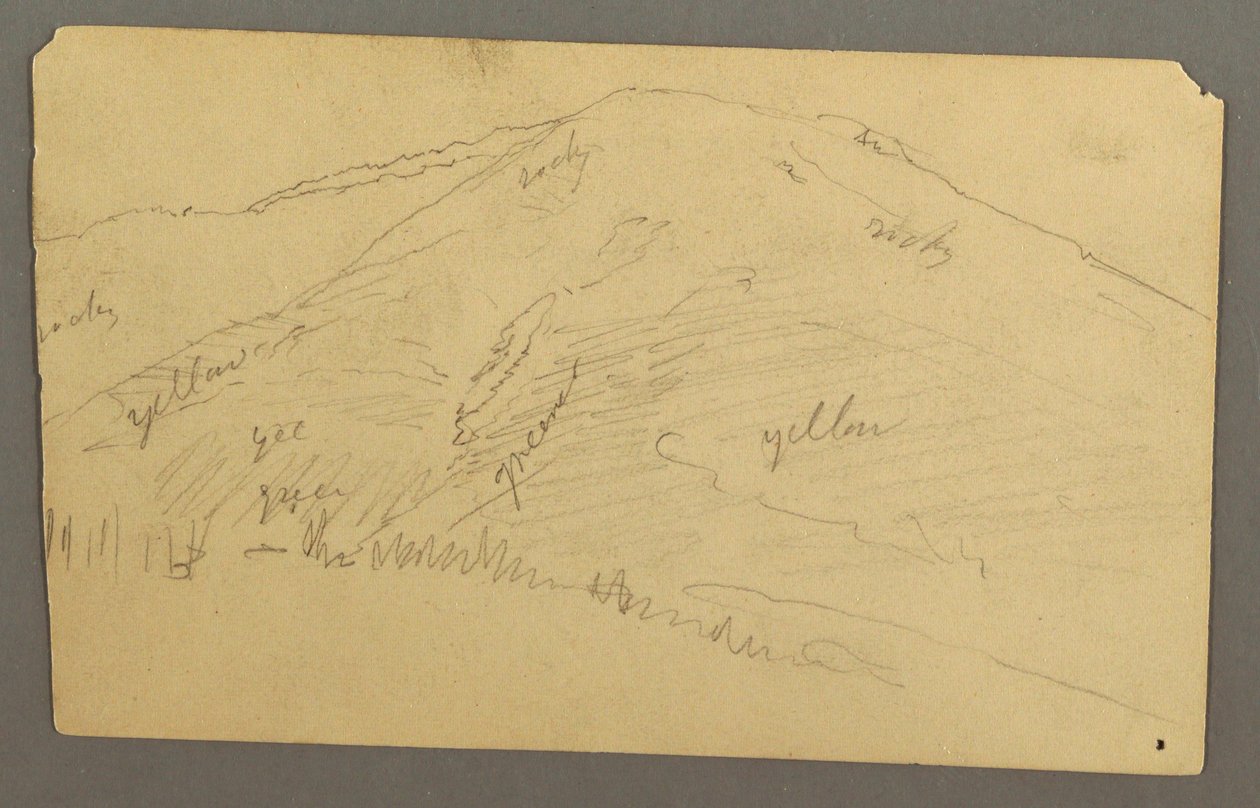 Tekening, Bergtop, 1877 door Frederic Edwin Church
