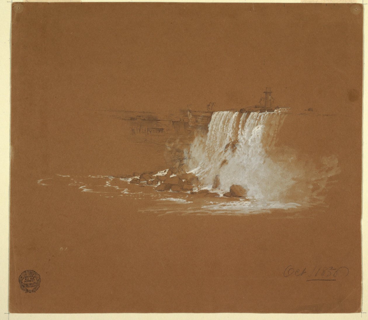 Tekening, Niagara Falls, oktober 1856 door Frederic Edwin Church