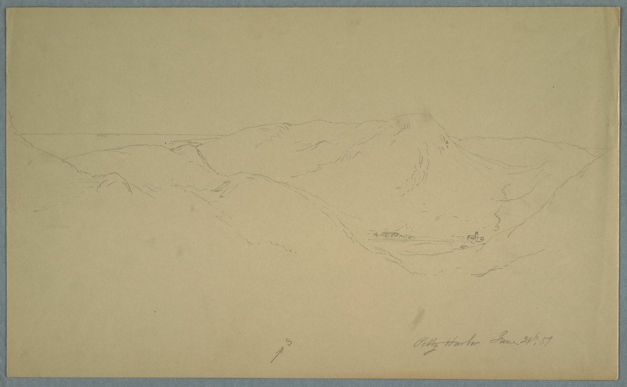 Tekening, Kleine haven, 24 juni 1859 door Frederic Edwin Church