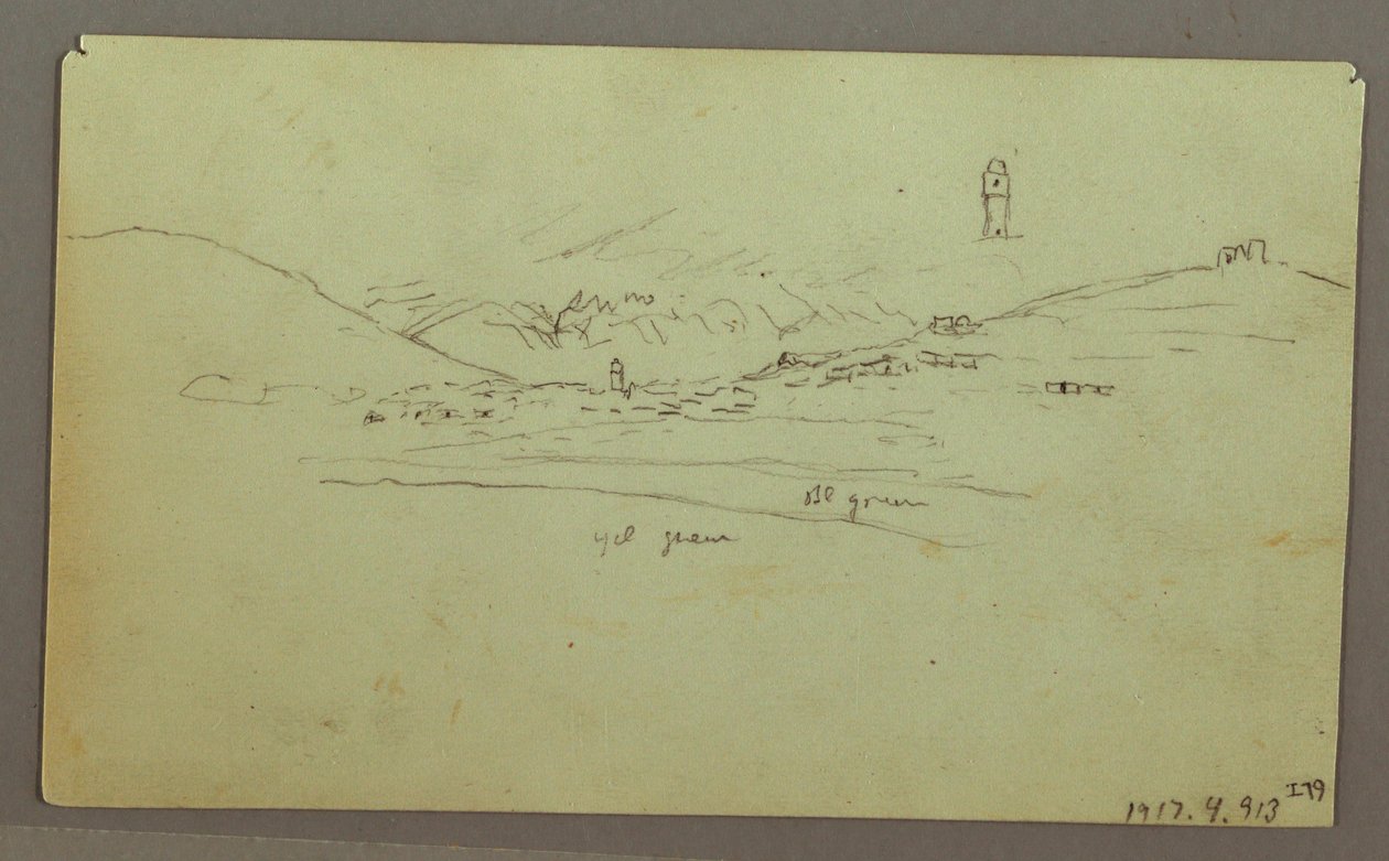 Tekening, Ruïnes, 27 april 1868 door Frederic Edwin Church