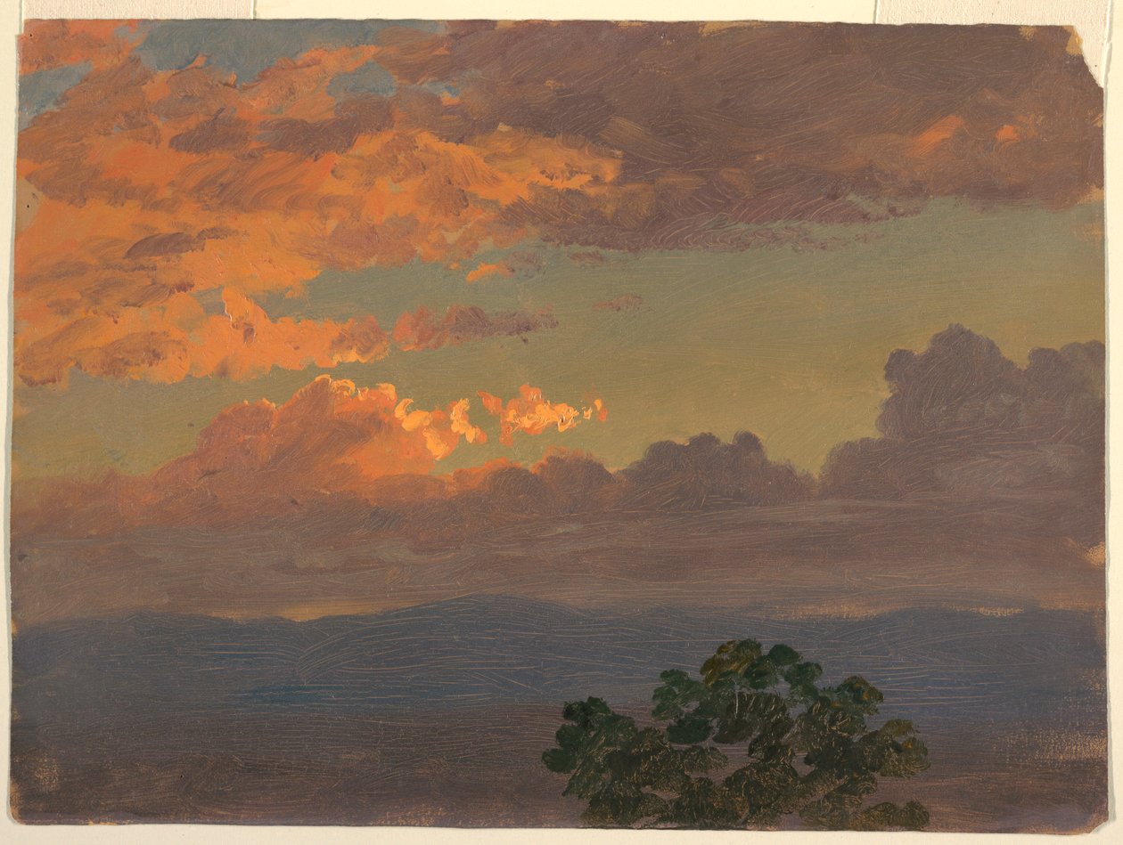 Tekening, Zonsondergang, 1865 door Frederic Edwin Church