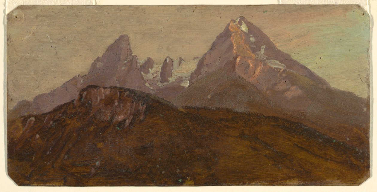 Tekening, De Watzmann, Berchtesgaden, Beieren, 1868 door Frederic Edwin Church