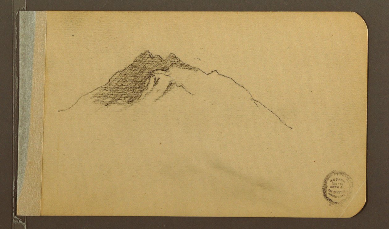 Tekening, Vallei; Verso: Bergtop, 1889 door Frederic Edwin Church
