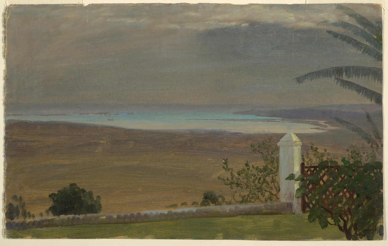Tekening, Gezicht op de zee, 1865 door Frederic Edwin Church