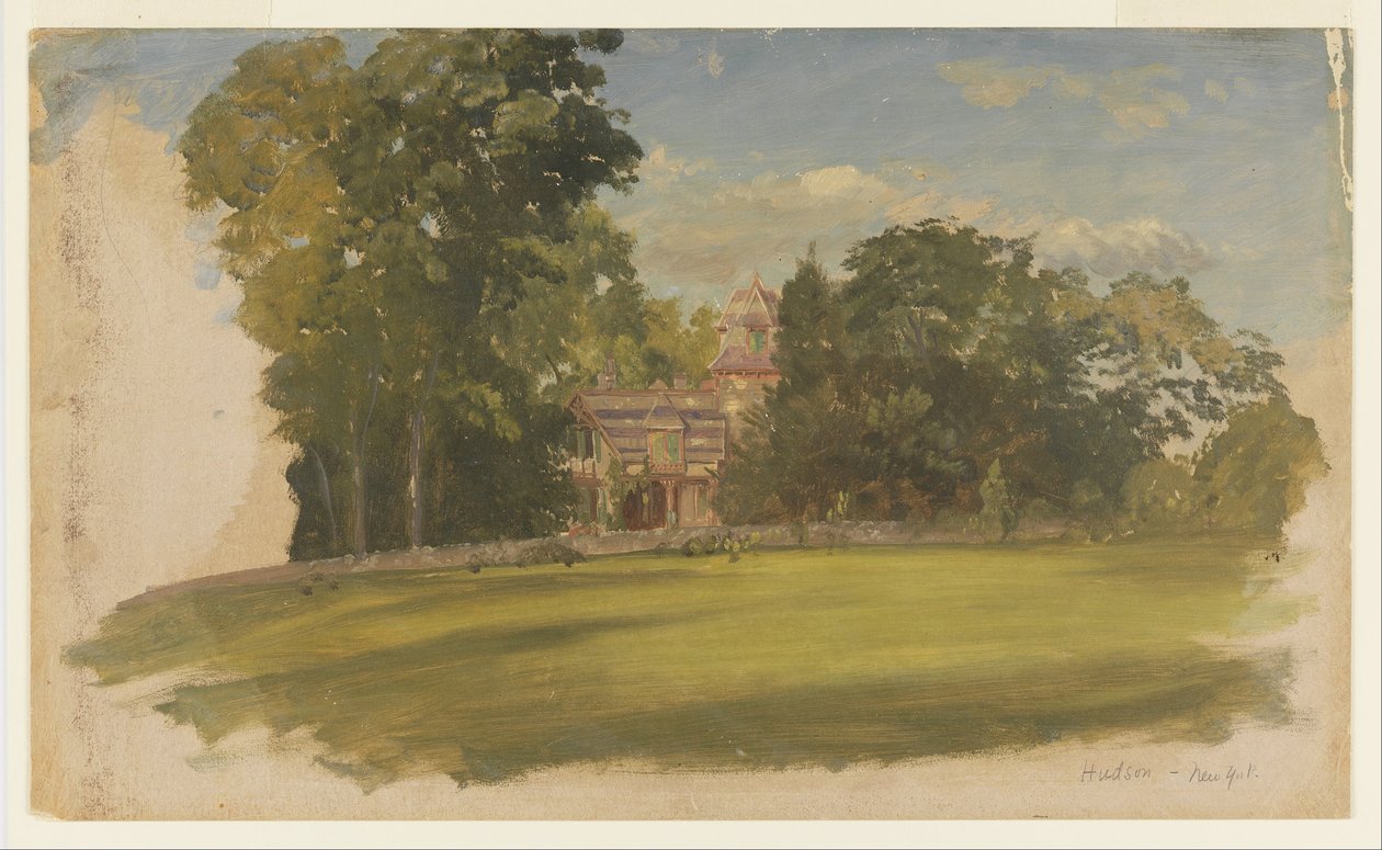 Huis in Hudson, New York door Frederic Edwin Church