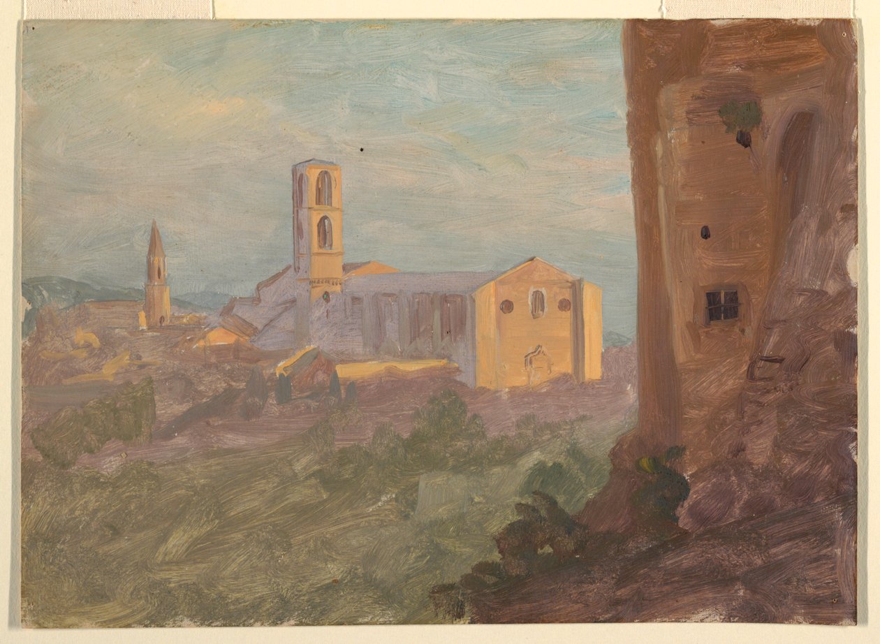 Italiaanse of Zwitserse stad door Frederic Edwin Church