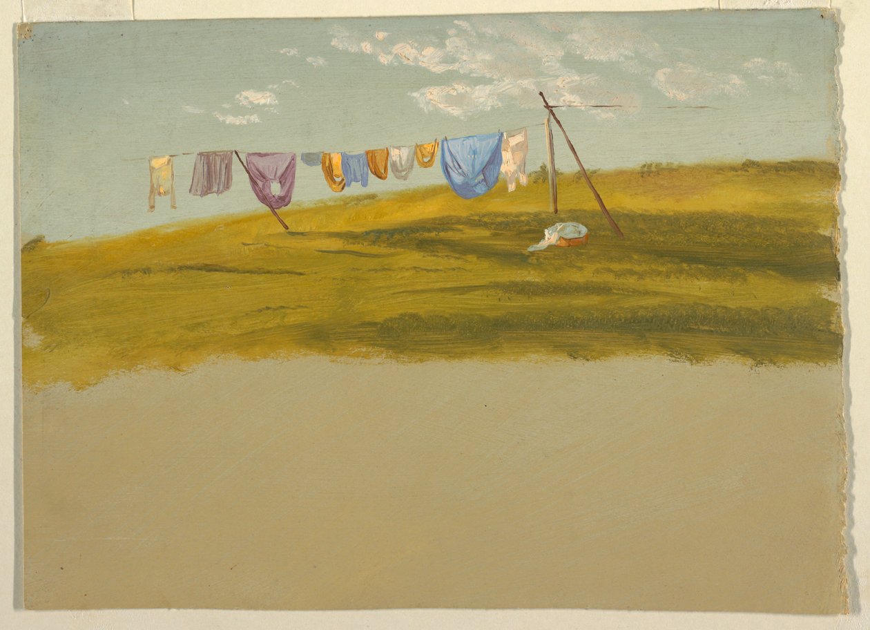 Wasmiddel opgehangen om te drogen door Frederic Edwin Church