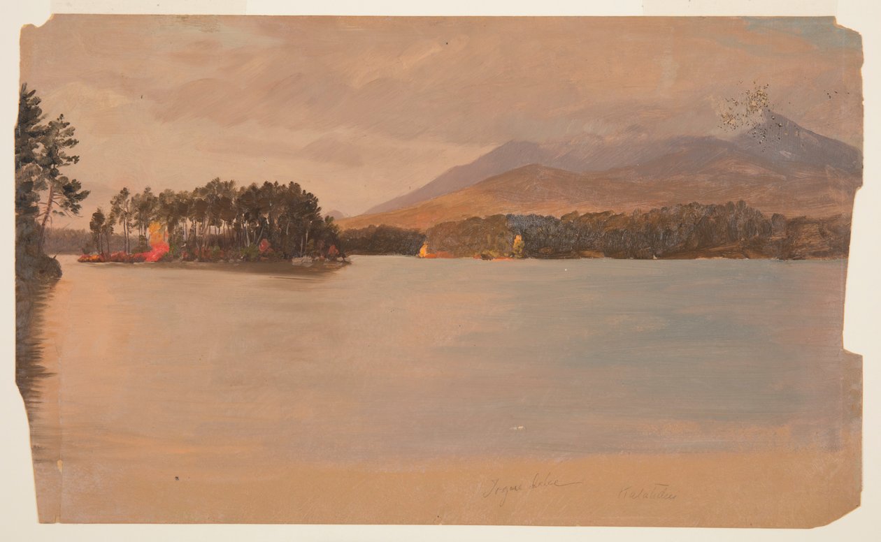 Mt. Katahdin vanaf Togue Pond door Frederic Edwin Church