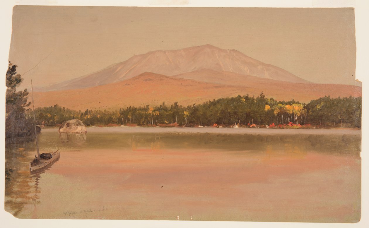 Mt. Katahdin vanaf Togue Pond door Frederic Edwin Church