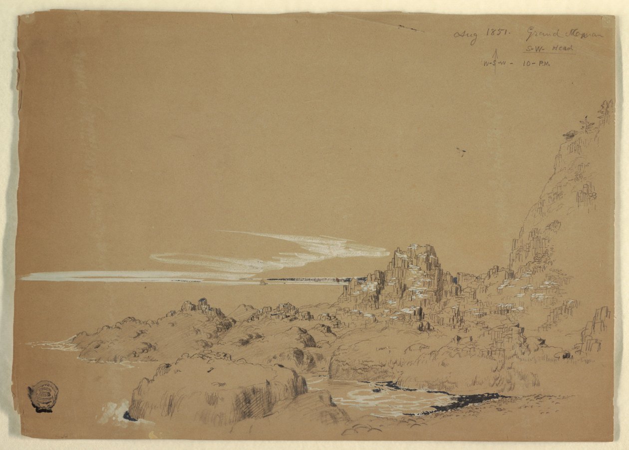 Rotsachtige Kust, Grand Manan, Canada door Frederic Edwin Church