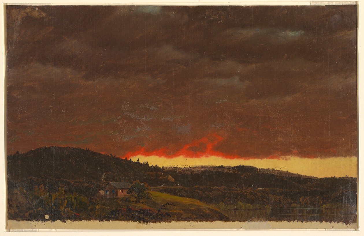 Zonsondergang, Hudson Valley door Frederic Edwin Church