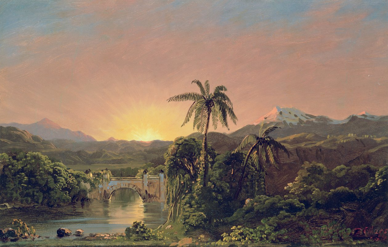 Zonsondergang in Ecuador door Frederic Edwin Church