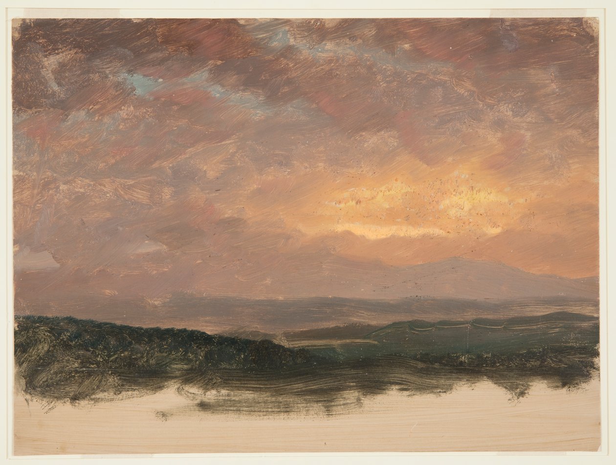 Zonsondergang boven de Catskills door Frederic Edwin Church