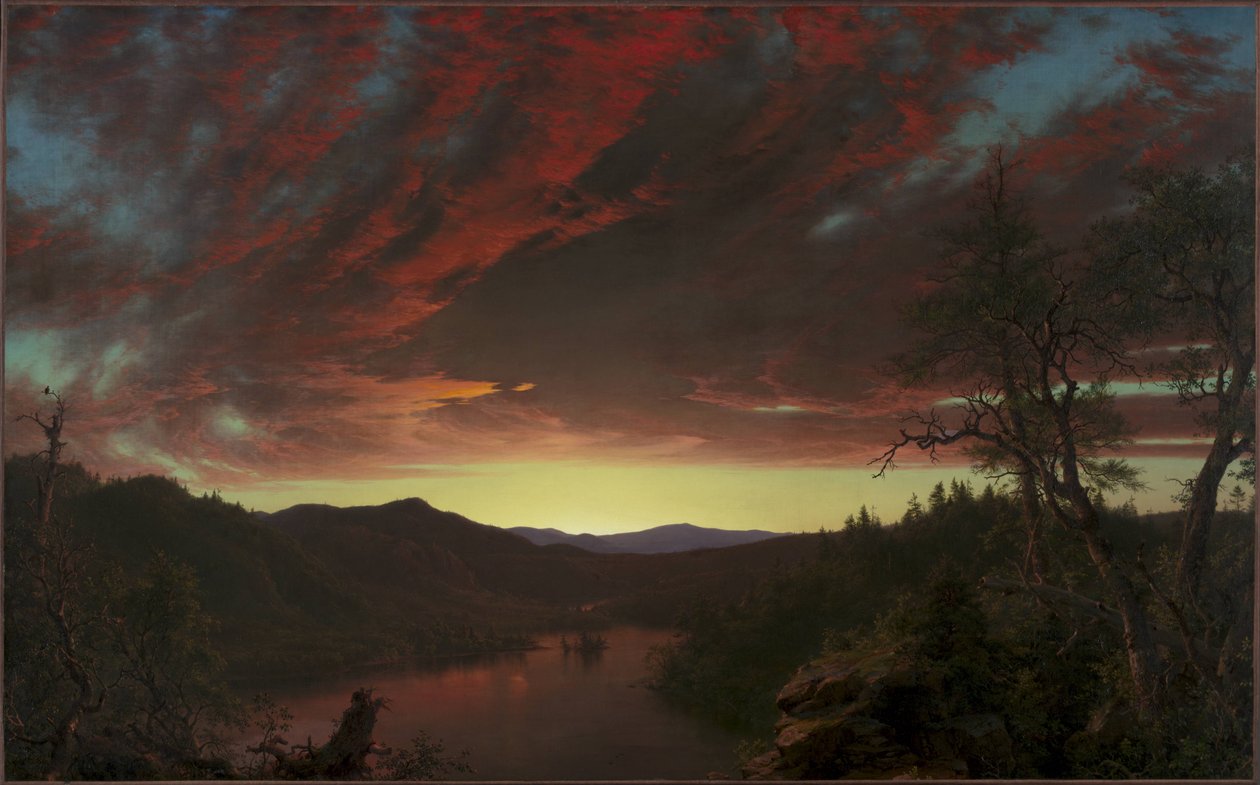 Schemering in de wildernis door Frederic Edwin Church