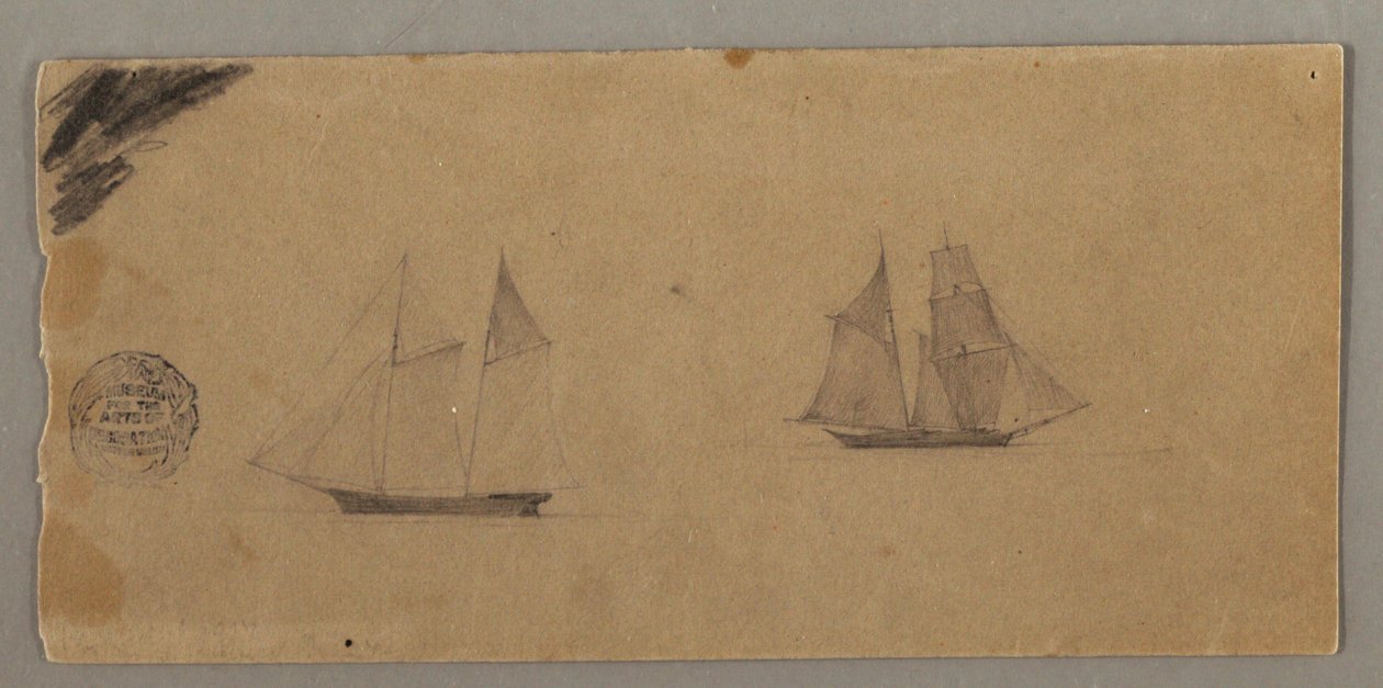Twee Zeilschepen door Frederic Edwin Church