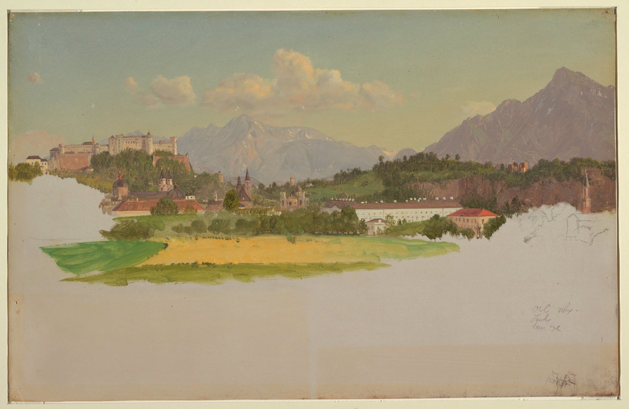 Uitzicht op Salzburg door Frederic Edwin Church