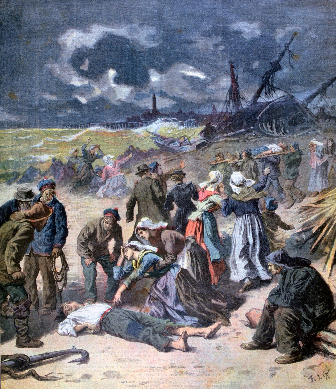 Een storm in Calais, Frankrijk door Frederic Lix