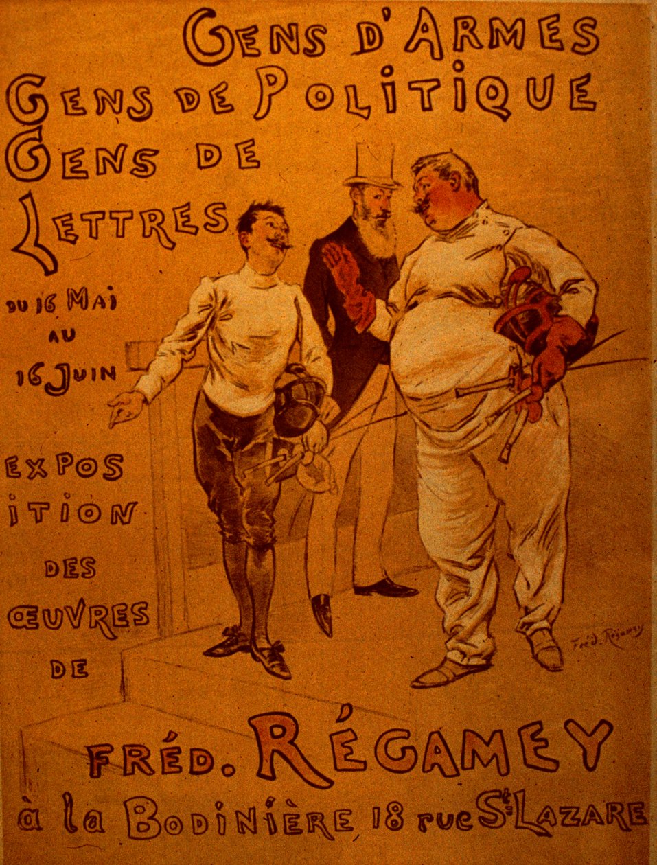 Poster die een Tentoonstelling Adverteert door Frederic Regamey