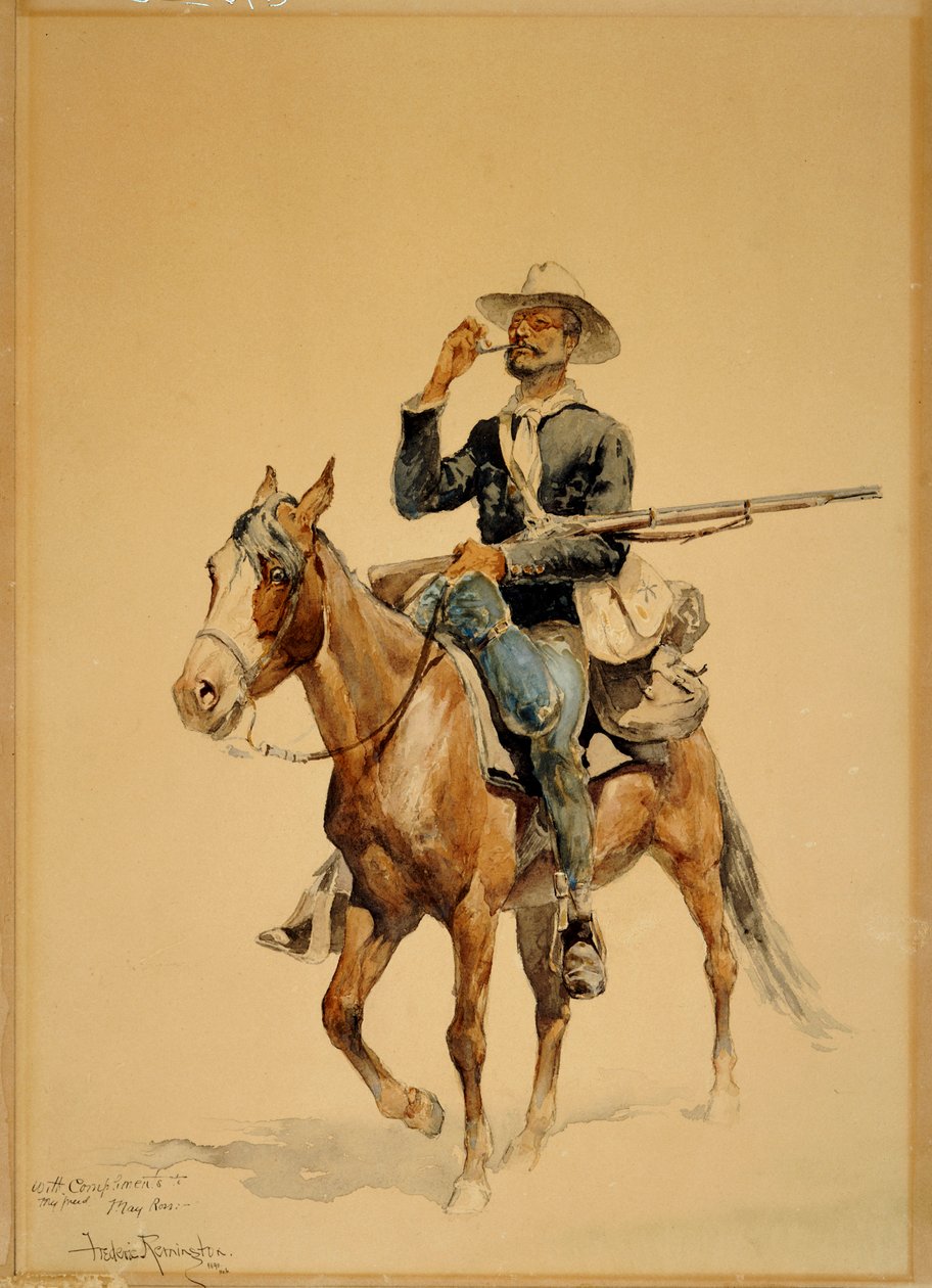 Een Bereden Infanterist, 1890 door Frederic Remington
