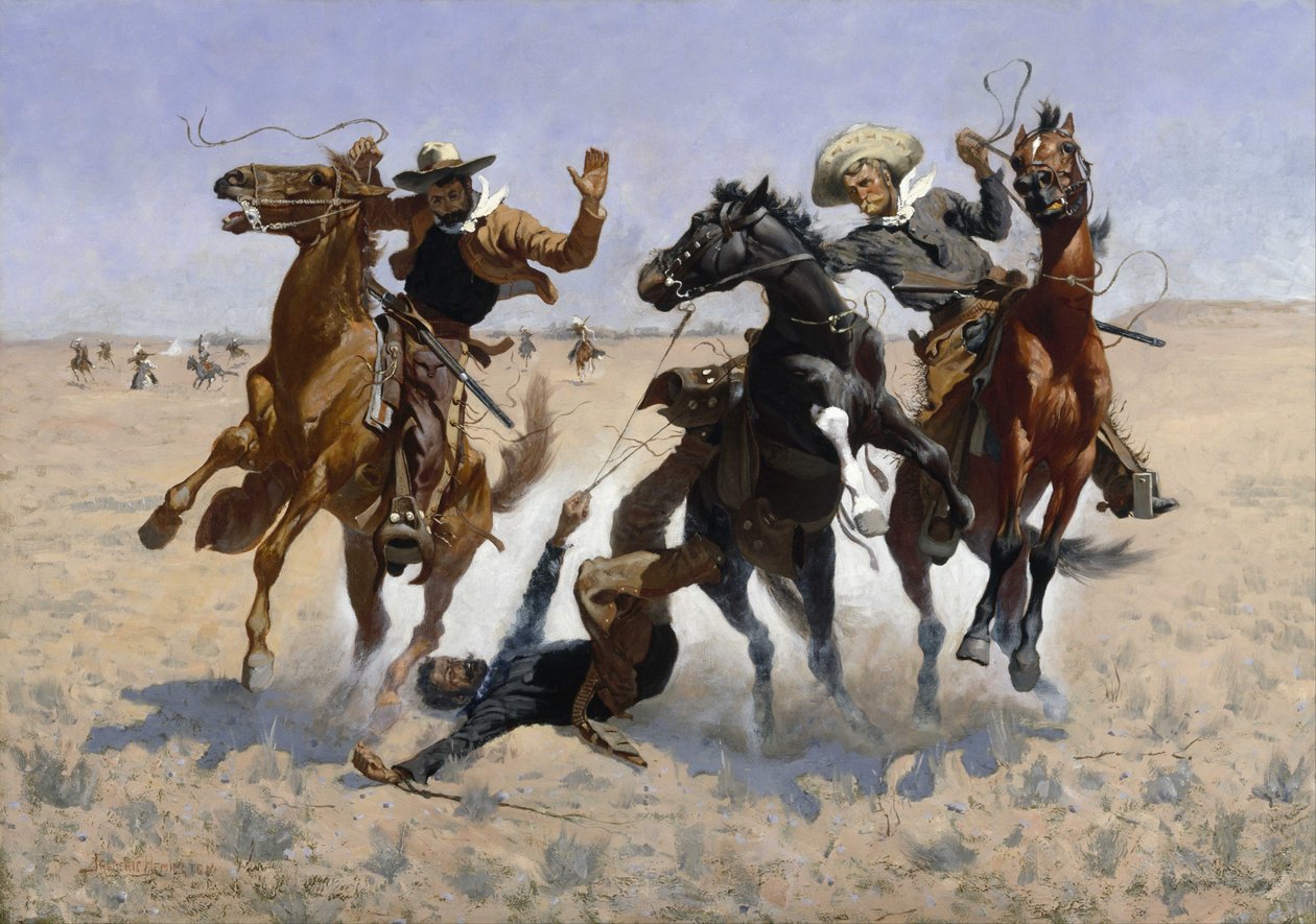 Een kameraad helpen door Frederic Remington