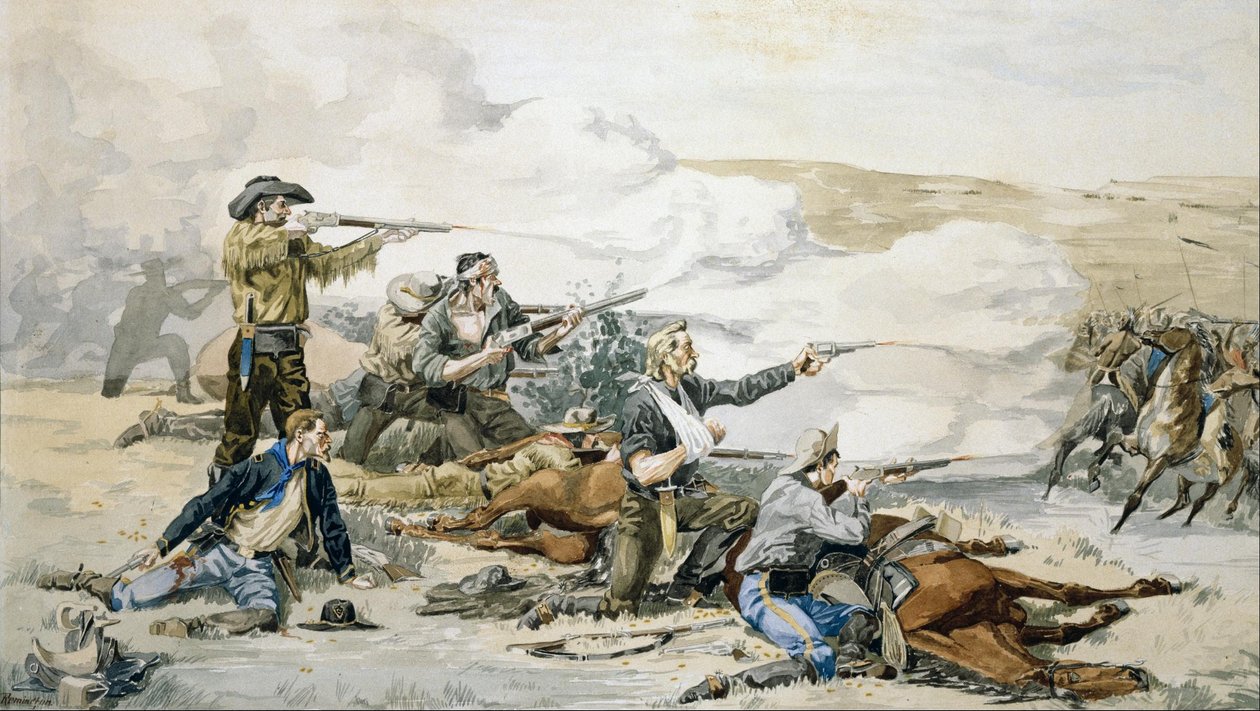 Slag om Beechers eiland door Frederic Remington