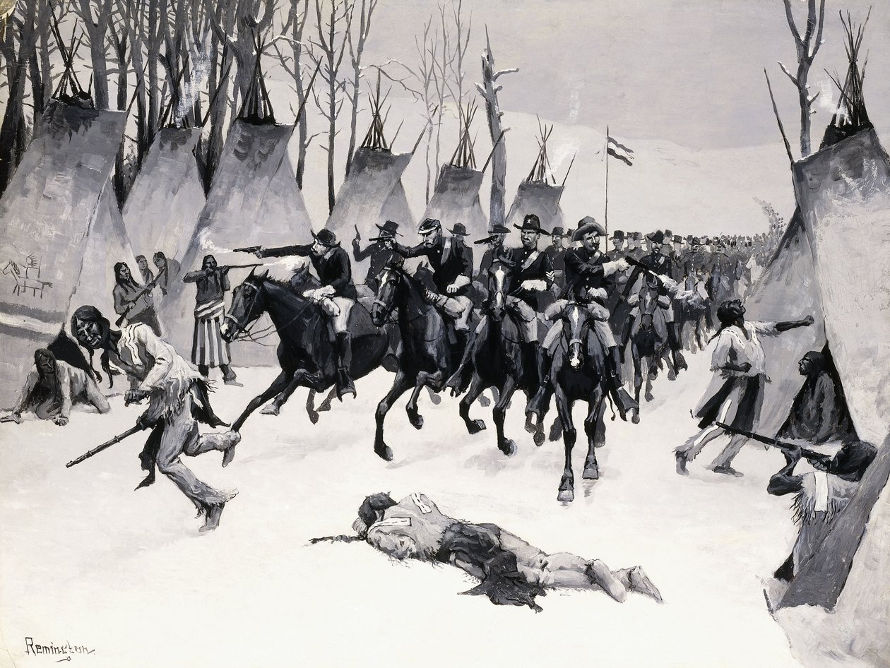 Slag bij Washita door Frederic Remington