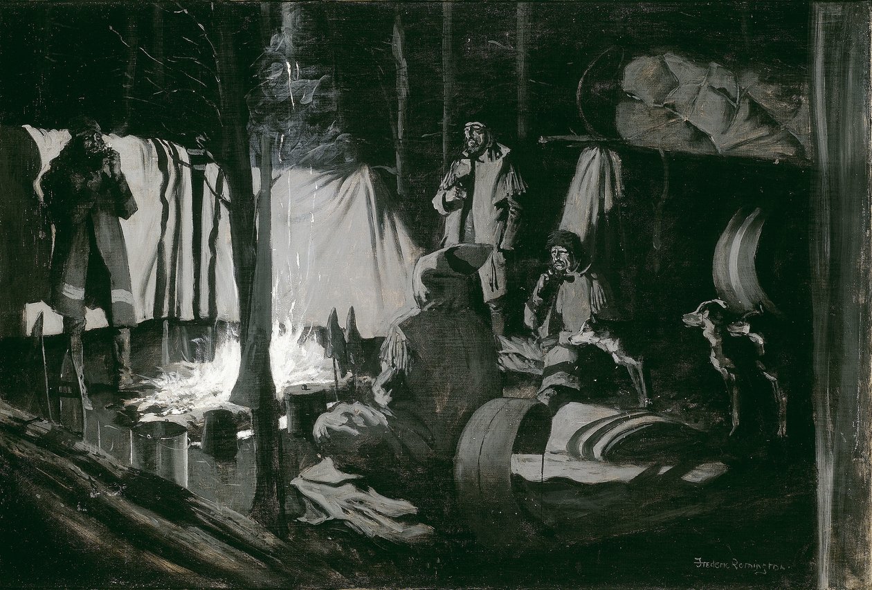Eerste en beste kamp van de reis door Frederic Remington
