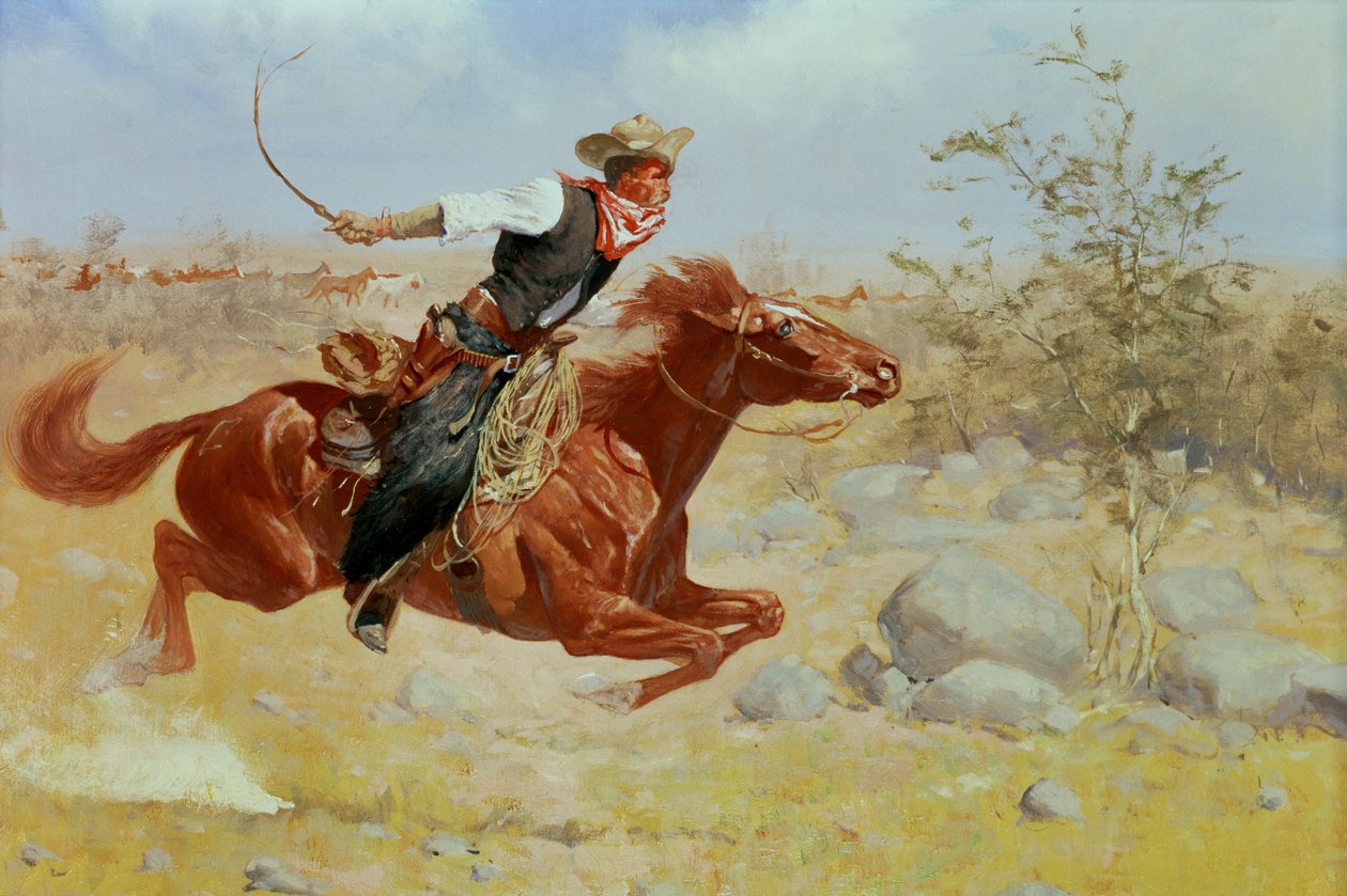 Galopperende ruiter door Frederic Remington