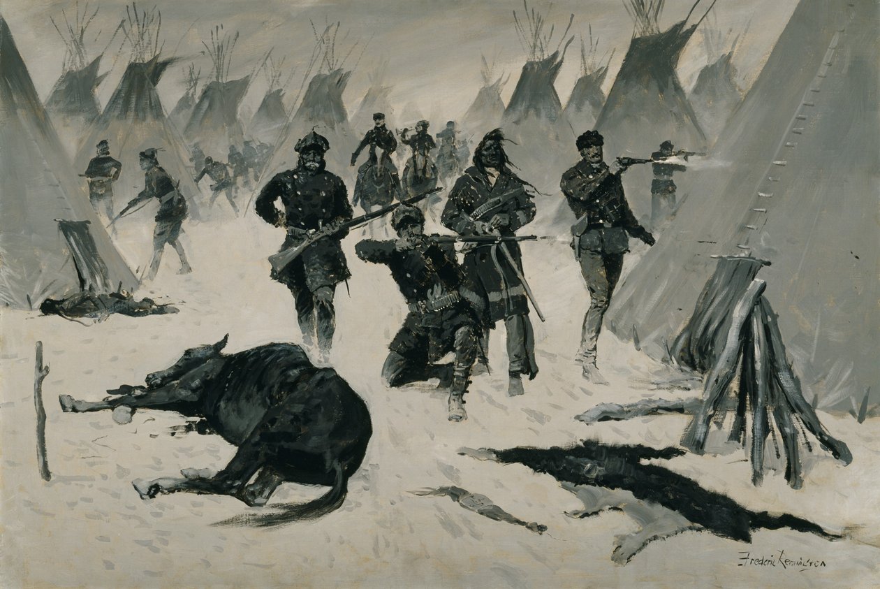 De nederlaag van Begeesterd Paard door Frederic Remington