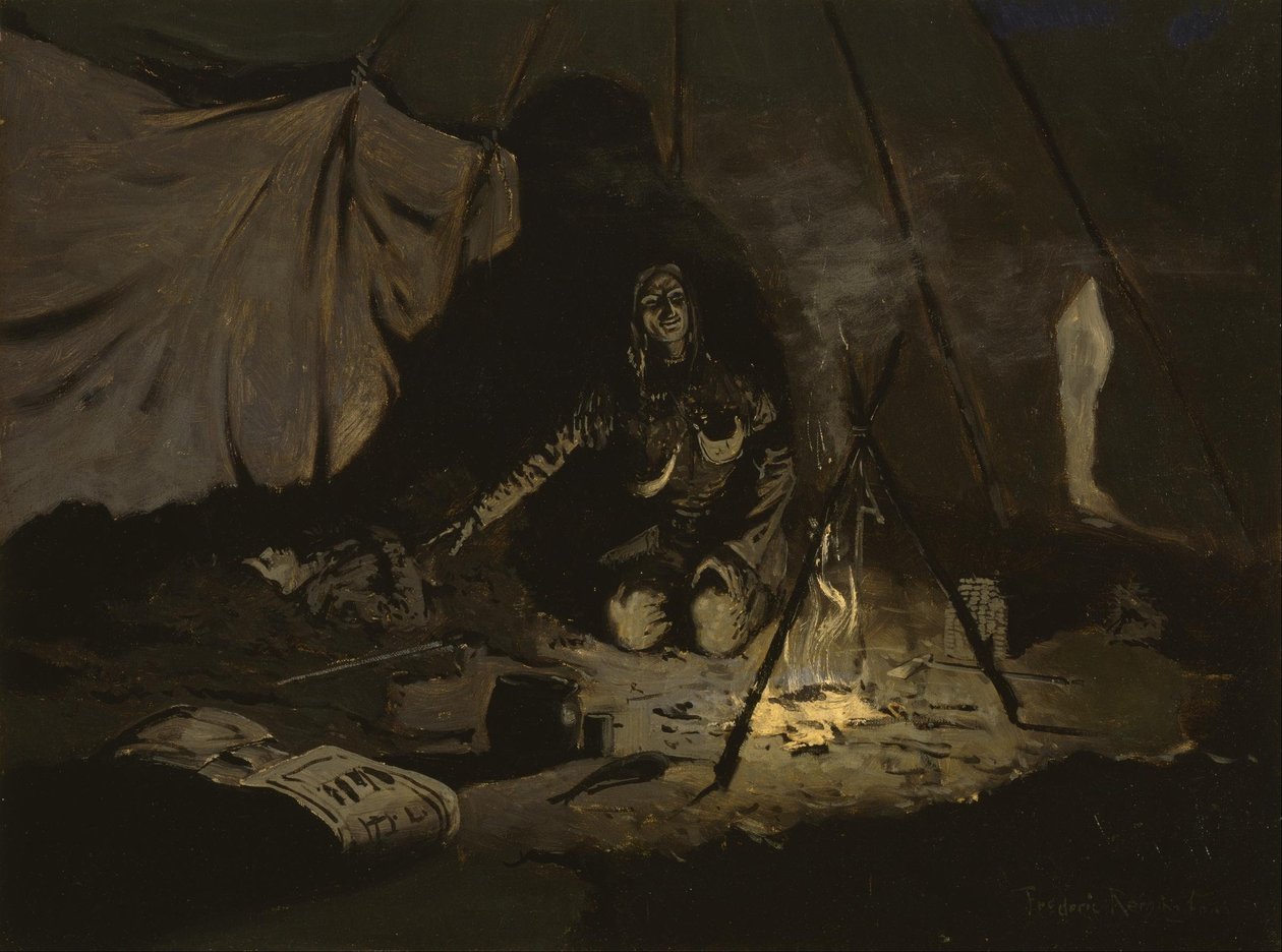De droge bladeren duurden langer dan zij door Frederic Remington
