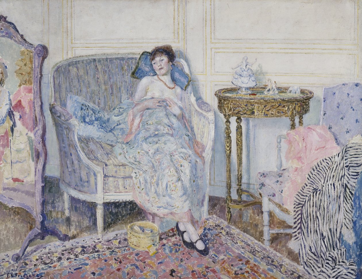 In het boudoir, ca.1914 door Frederick Carl Frieseke