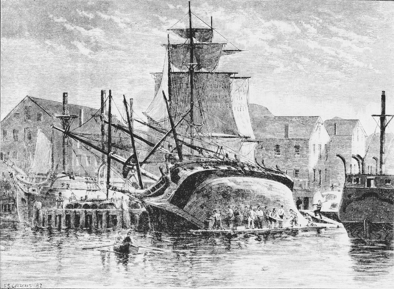 Walvisvaarders in New Bedford, Massachusetts, 1882 door Frederick Swartwout Cozzens