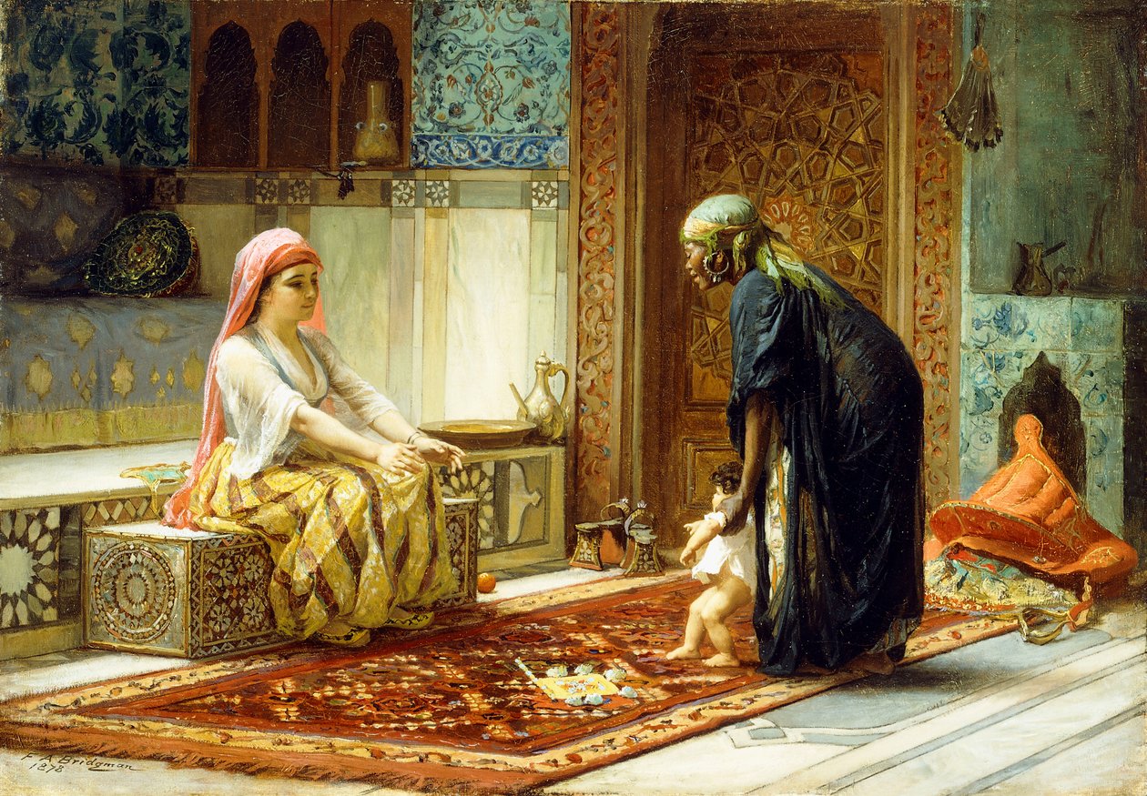 De Eerste Stappen, 1878 door Frederick Arthur Bridgman