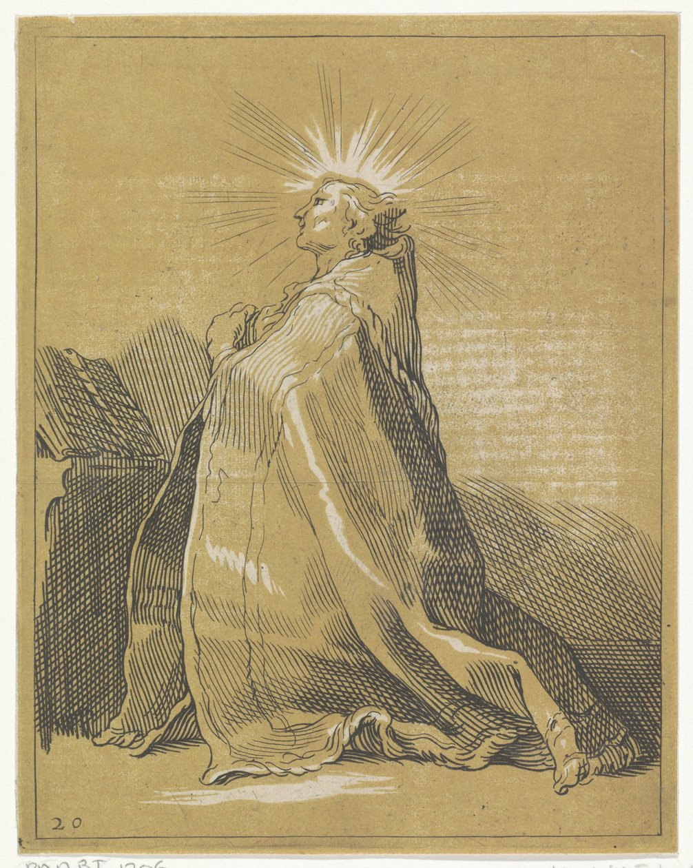Knielende heilige in gebed door Frederick Bloemaert
