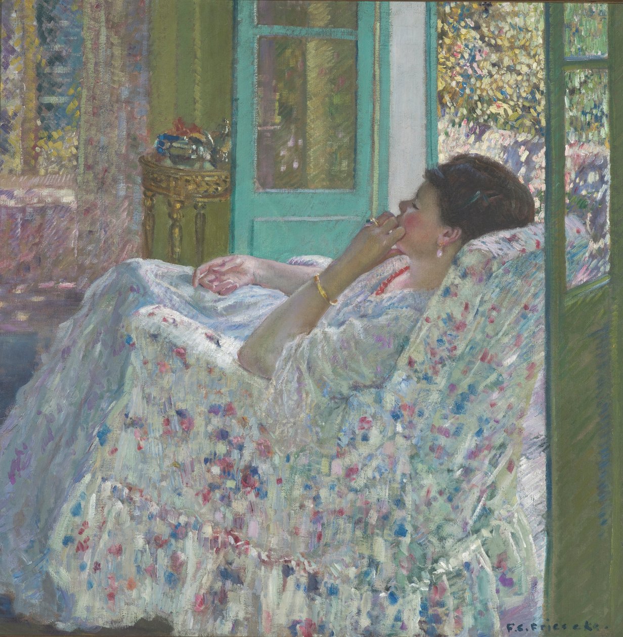 Middag - Gele Kamer door Frederick Carl Frieseke