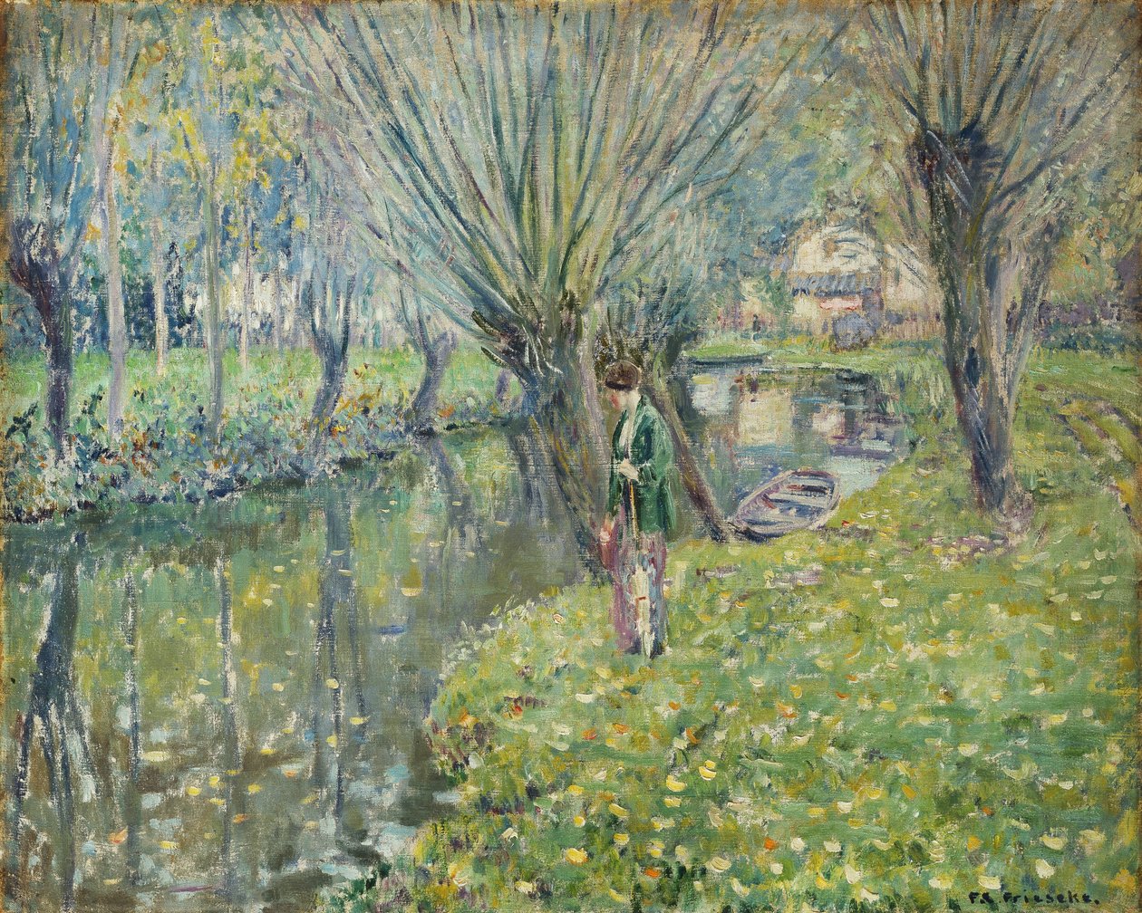 Bij de rivier door Frederick Carl Frieseke