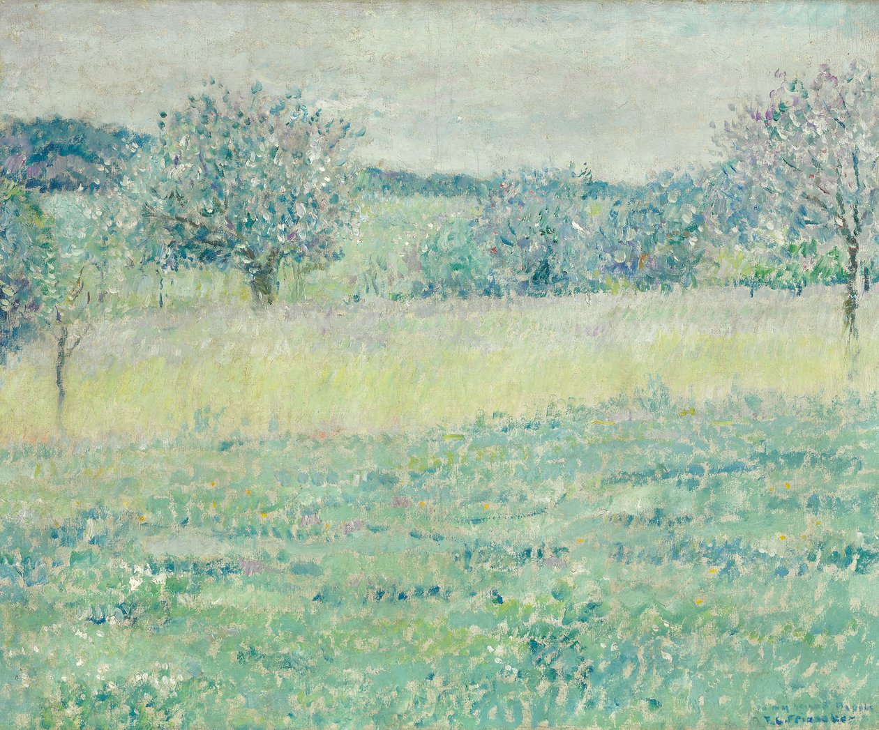 Landschap van Giverny door Frederick Carl Frieseke